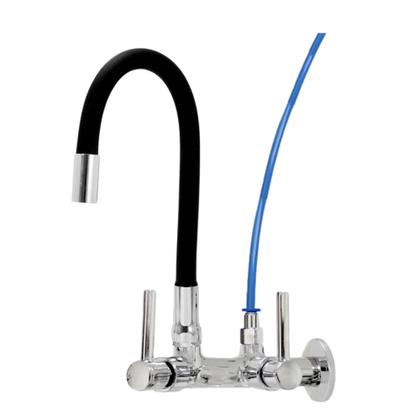 Imagem de Torneira Cozinha Parede Color Preto Flexível Com Saida Para Filtro Purificador abs 6,4 mm