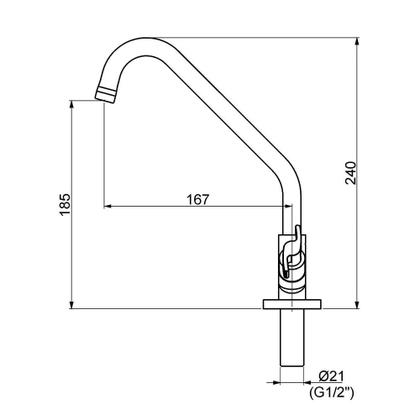 Imagem de Torneira Cozinha Perflex Unica Mesa Bica Movel Cr 10748710