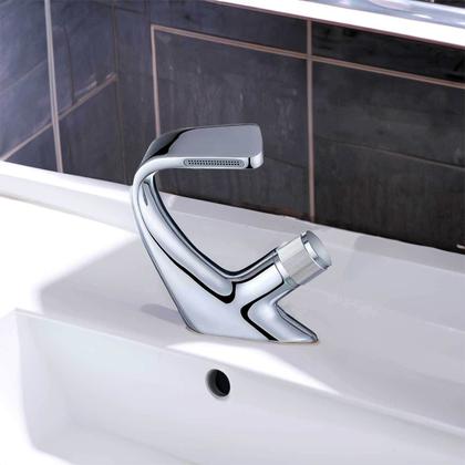 Imagem de Torneira Curva Cascata Banheiro Lavatorio Cromada Premium