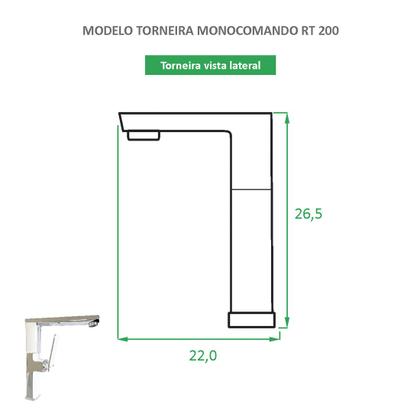 Imagem de Torneira de Banheiro Monocomando bica alta RT 200