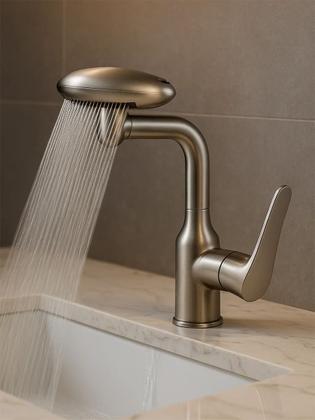 Imagem de Torneira De Banheiro Monocomando Pia Lavatório Aço Inox Anticorrosão Rotação 360 4 Modos Cascata Com Kit Instalação