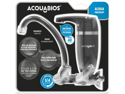 Imagem de Torneira de Cozinha Com Filtro Bica Móvel de Parede Um Quarto de Volta Premium Acquabios