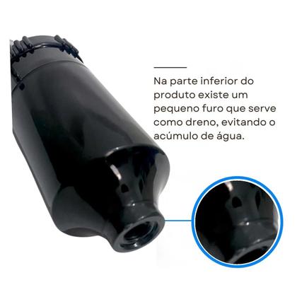 Imagem de Torneira de Cozinha com Filtro Gourmet de Parede Tubo Flexível De Um Quarto de Volta Em Abs Preta com Arejador e Refil Incluso