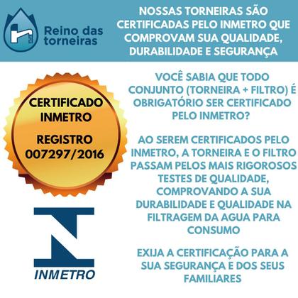 Imagem de Torneira de Cozinha com Filtro Parede Metal Tubo Gourmet Flexível 02 Jatos 1/4v.