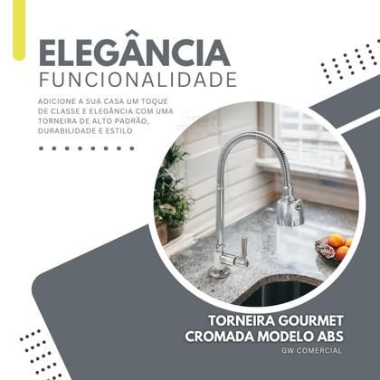 Imagem de Torneira de Cozinha Gourmet Bancada ABS 1/4 de Volta Arejador 2 Jatos