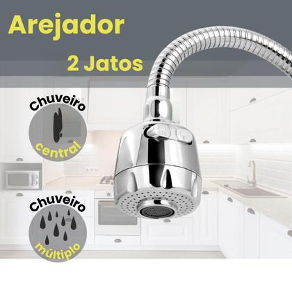Imagem de Torneira de Cozinha Gourmet Bancada ABS 1/4 de Volta Arejador 2 Jatos