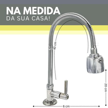 Imagem de Torneira de Cozinha Gourmet Bancada ABS 1/4 de Volta Arejador 2 Jatos
