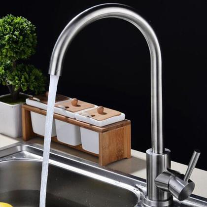 Imagem de Torneira De Cozinha Monocomano Inox 304 Escovado Bica Movel