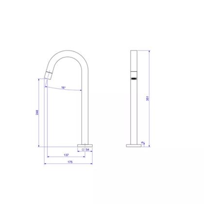Imagem de Torneira de Mesa Bica Alta para Lavatório Tube Black Matte 1198.BL.TUB.MT