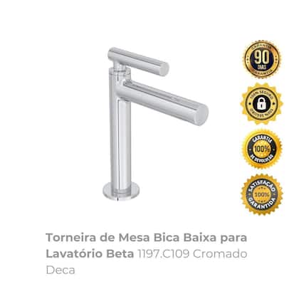 Imagem de Torneira de Mesa Bica Baixa para Lavatório Beta 1197.C109 Cromado Deca