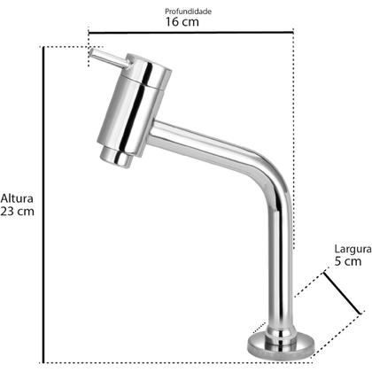 Imagem de Torneira de Mesa Domum Bica Baixa Metal Cromado Banheiro Lavabo Pia