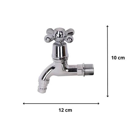 Imagem de Torneira De Parede Curta Longa Simples Cromada Pvc 1/2"