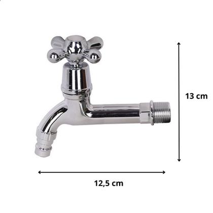 Imagem de Torneira De Parede Curta Longa Simples Cromada Pvc 1/2"