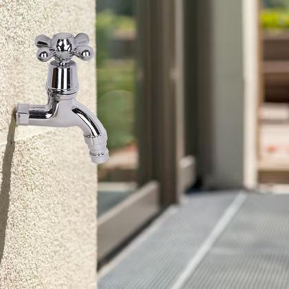 Imagem de Torneira De Parede Curta Longa Simples Cromada Pvc 1/2"