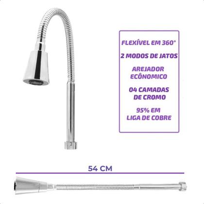 Imagem de Torneira de Parede para Cozinha com Filtro Dazie Metais Bica Gourmet Flexível em ABS Cromado