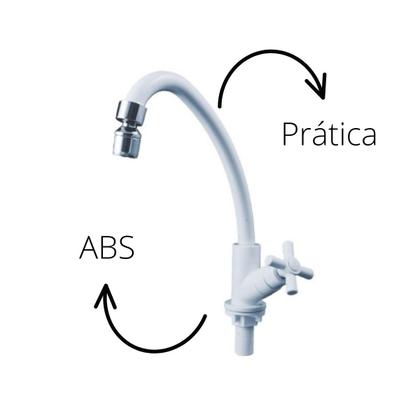 Imagem de Torneira de pia abs cor branca giratoria mesa cruzeta