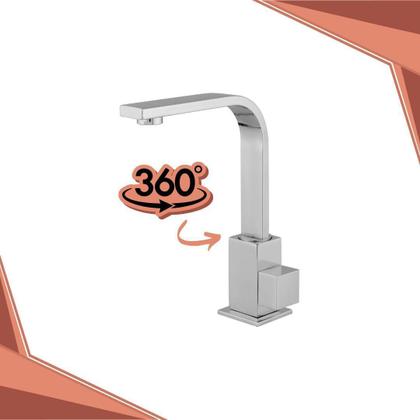 Imagem de Torneira De Pia Para Banheiro Quadrit Cromada Bica Móvel