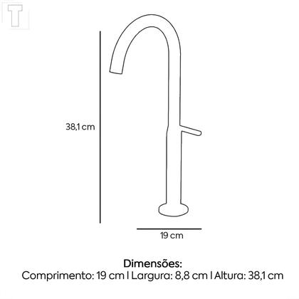 Imagem de Torneira Desingn Lavatório Mesa Bica Alta Preto Matte Celite