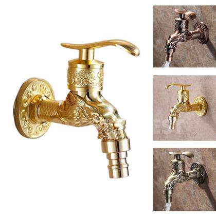 Imagem de Torneira Dourada Dragão Retro Lavanderia Rústica Jardim