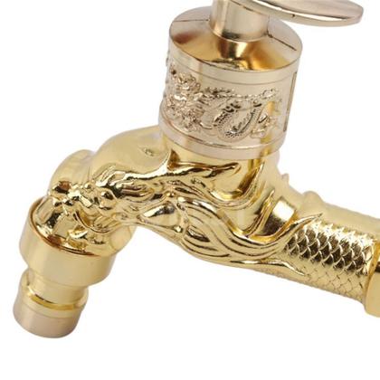 Imagem de Torneira Dourada Dragão Retro Lavanderia Rústica Jardim