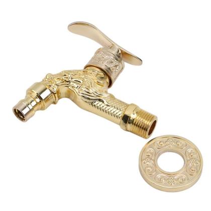 Imagem de Torneira Dourada Dragão Retro Lavanderia Rústica Jardim