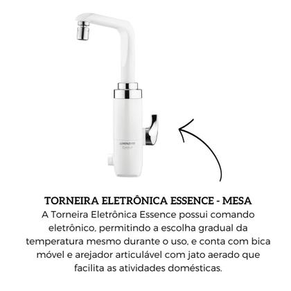 Imagem de Torneira Eletrica Eletronica Essence Mesa Branca Cromada