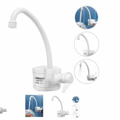 Imagem de Torneira Elétrica Loren Easy 4800W 127V Parede Branca  Água Quente Instantânea para Cozinha