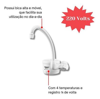 Imagem de Torneira Elétrica Manual Lorenzetti Loren Easy 220v 5500w