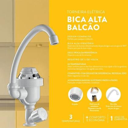 Imagem de Torneira Elétrica Mesa Bica Alta 220V - Sintex