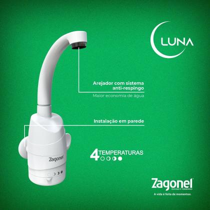 Imagem de Torneira Elétrica Zagonel Luna Parede 4 Temperaturas 5500W Branca