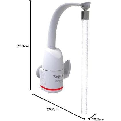 Imagem de Torneira Elétrica Zagonel Para Cozinha Bancada Parede Luna 4 Tempera. branca 220V/ 5500W