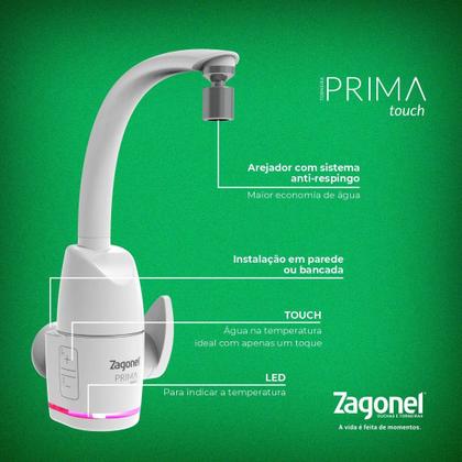 Imagem de Torneira Elétrica Zagonel Prima 5500W Branca 220V