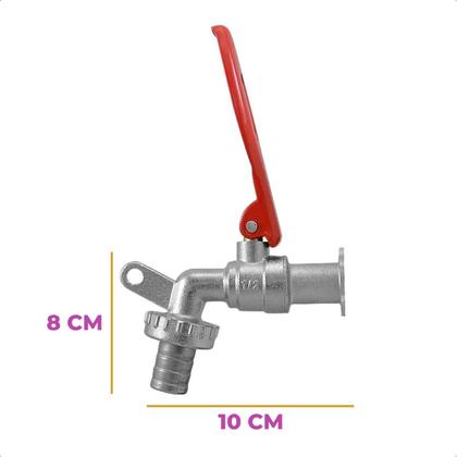 Imagem de Torneira Esfera Jardim Cadeado C/ Bico Uso Geral 1/2
