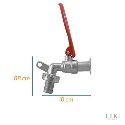 Imagem de Torneira Esfera Jardim Cadeado Com Bico Uso Geral 1/2