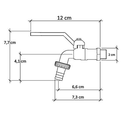 Imagem de Torneira Esfera Jardim Tanque Com Bico Modelo Alavanca