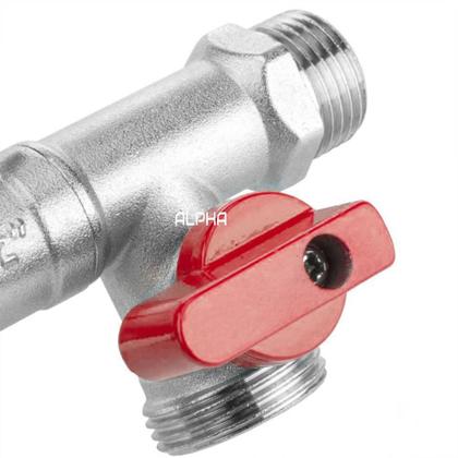 Imagem de Torneira Esfera Tanque Máquina Lavar Jardim Metal 2 Saídas