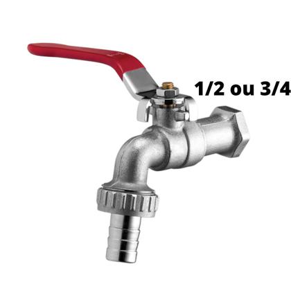 Imagem de Torneira Esfera Valvula Jardim Quintal Tanque 1/2x3/4 Metalica