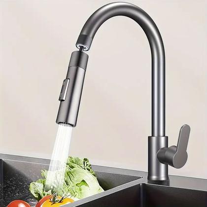 Imagem de Torneira Extensivel Gourmet Cozinha Pia Mesa Bancada Ducha Articulada 2 Jatos Monocomando Agua Quente Fria Moderno Sofisticado