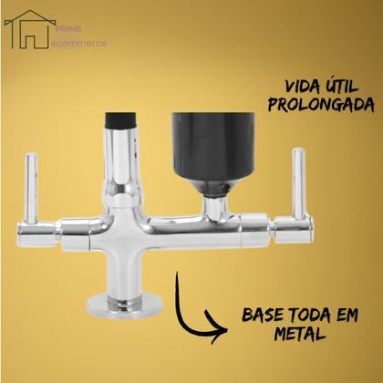 Imagem de Torneira Filtro Cozinha Bancada Gourmet Flexível Preta Metal Copo todo Preto