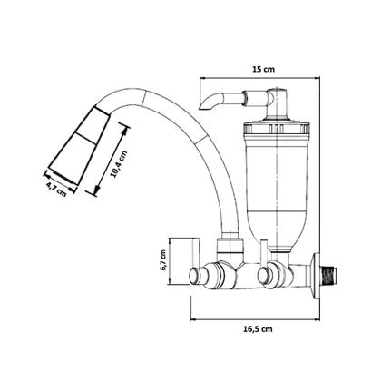 Imagem de Torneira Filtro Cozinha Parede Gourmet Cônica Cromada C-72