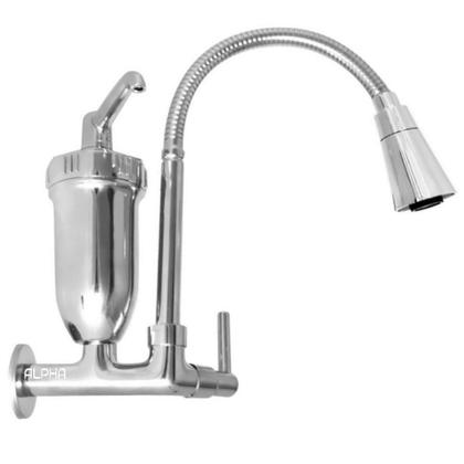 Imagem de Torneira Filtro Cozinha Parede Gourmet Cônica Cromada C-72