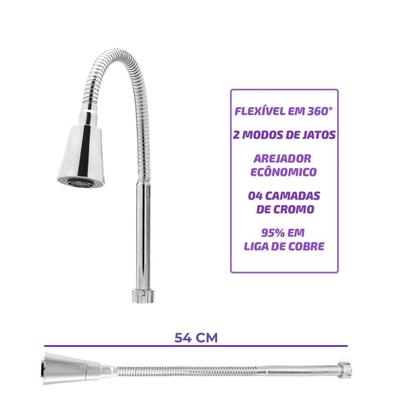 Imagem de Torneira Flexível Com Filtro Gourmet Parede Cone Abs Cromada