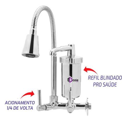 Imagem de Torneira Flexível Com Filtro Gourmet Parede Cone Abs Cromada