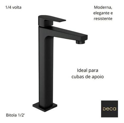 Imagem de Torneira Fria De Mesa Level Black Matte 1189.bl26.mt Deca