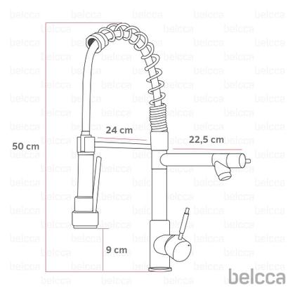 Imagem de Torneira Gourmet 50cm com Misturador Monocomando Rose de Bancada Belcca TGM50C-BZ