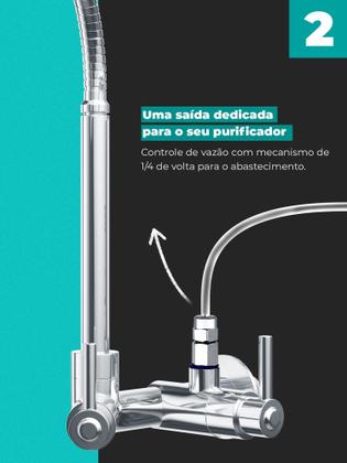 Imagem de Torneira Gourmet com Adaptador Saida Filtro Purificador Metal