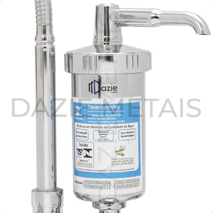 Imagem de Torneira Gourmet com Filtro Bica Móvel Flexível Inox Articulada Chuveirinho Cozinha Pia Parede