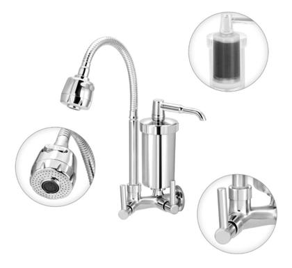 Imagem de Torneira Gourmet Com Filtro Cozinha De Parede Metal 1/4v.