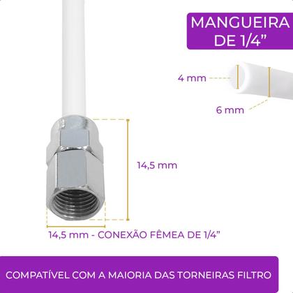 Imagem de Torneira Gourmet Com Saida para Filtro Purificador Bica Flexível Inox Chuveirinho Cozinha Parede