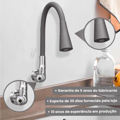 Imagem de Torneira Gourmet Cone Black Matte Metal Parede 1/4 de Volta